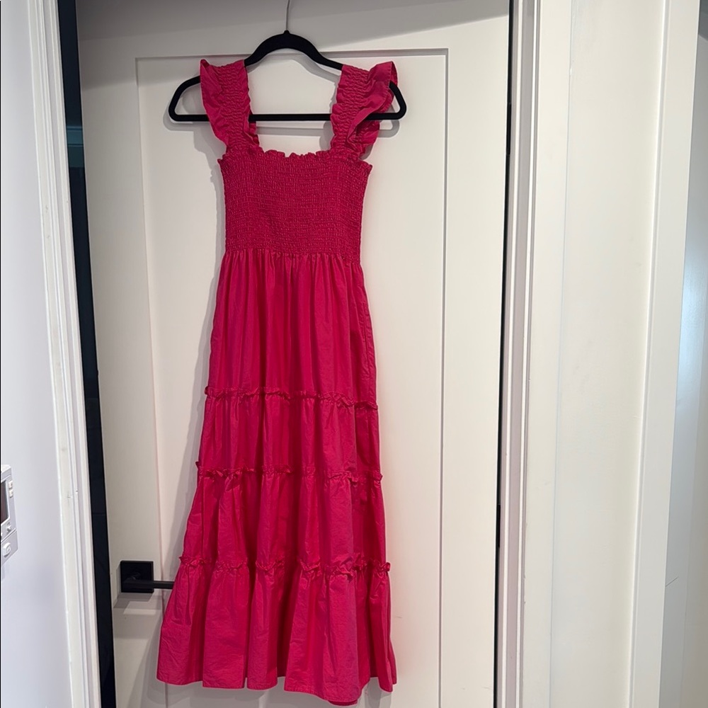 Kourt Pink Ruffled Maxi Dress Size M